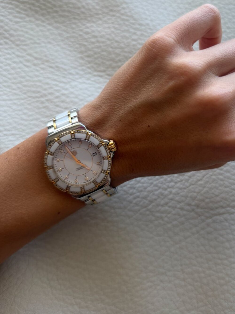TAG Heuer Formula 1 Lady Diamond & White Ceramic Gold watch (Ref. WAH1221.BB086